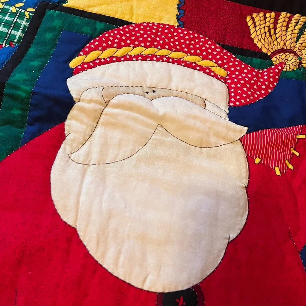 Festive Santa Holiday Quilt Homemade
